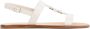 Salvatore Ferragamo Nude Leren Sandalen Vida Stijl White Dames - Thumbnail 1