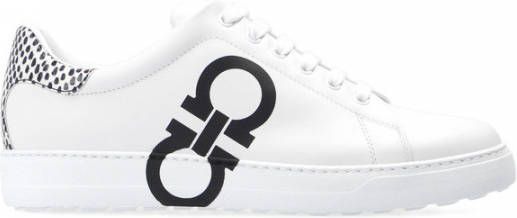 Salvatore Ferragamo Witte Leren Sportschoenen White Heren