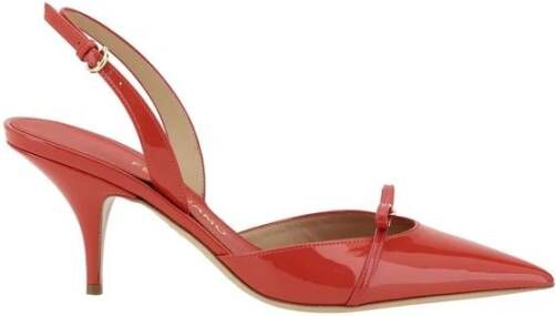 Salvatore Ferragamo Ornament Pumps met Verlengde Neus en Slingback Red Dames