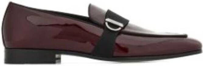 Salvatore Ferragamo Patent Loafers met Gancini Plaque Red Heren