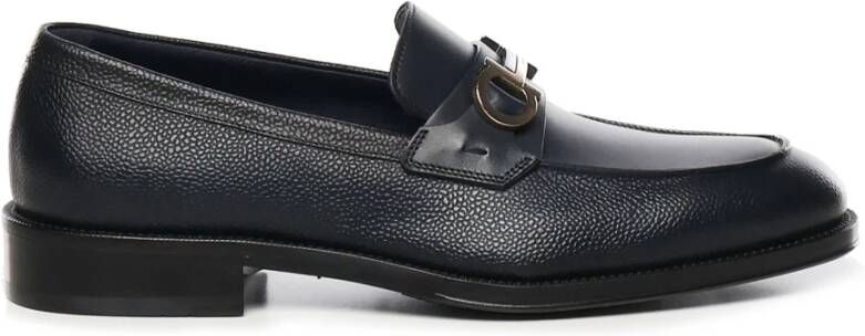 Salvatore Ferragamo Platte Mocassin Schoenen Blue Heren