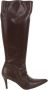 Salvatore Ferragamo Pre-owned Leather boots Brown Dames - Thumbnail 1