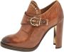 Salvatore Ferragamo Pre-owned Leather boots Brown Dames - Thumbnail 1