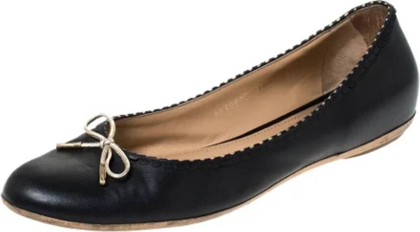 Salvatore Ferragamo Pre-owned Leather flats Black Dames