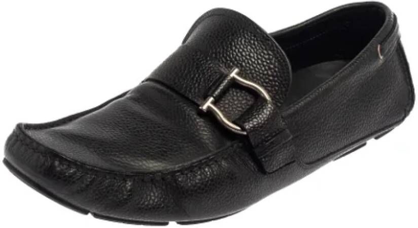 Salvatore Ferragamo Pre-owned Leather flats Black Dames