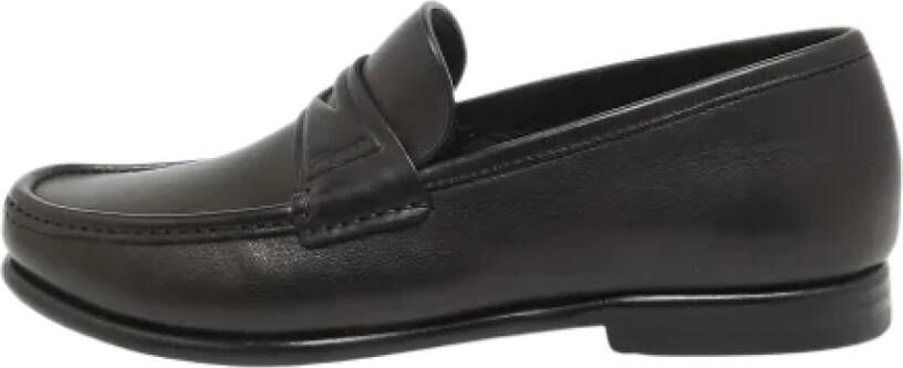 Salvatore Ferragamo Pre-owned Leather flats Black Heren