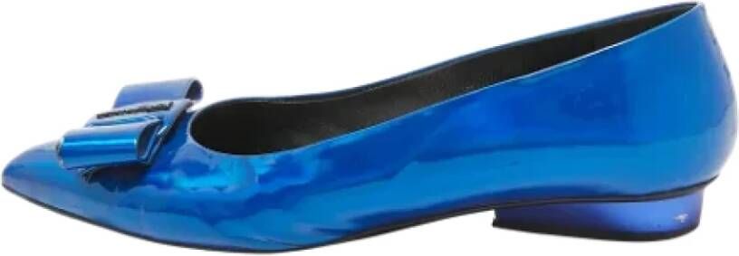 Salvatore Ferragamo Pre-owned Leather flats Blue Dames