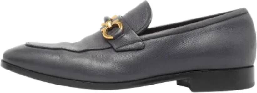 Salvatore Ferragamo Pre-owned Leather flats Blue Heren