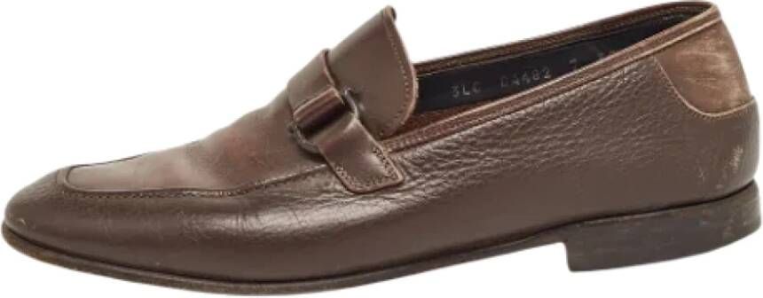 Salvatore Ferragamo Pre-owned Leather flats Brown Dames