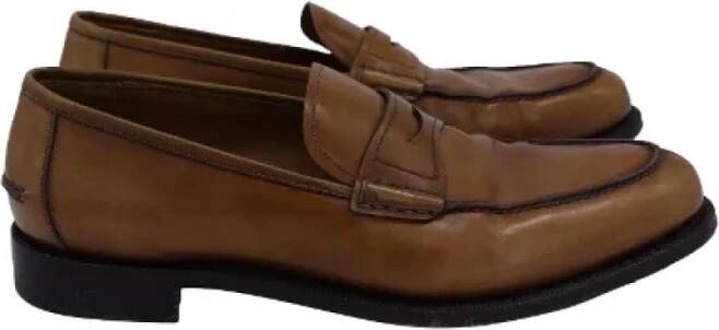 Salvatore Ferragamo Pre-owned Leather flats Brown Heren