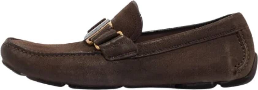 Salvatore Ferragamo Pre-owned Leather flats Brown Heren