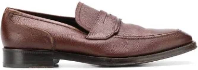 Salvatore Ferragamo Pre-owned Leather flats Brown Heren