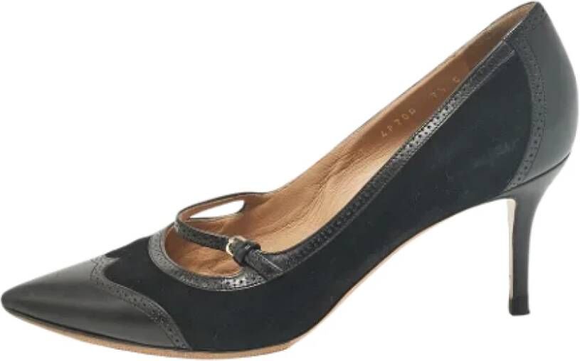 Salvatore Ferragamo Pre-owned Leather heels Black Dames