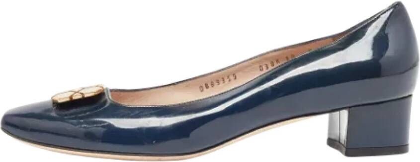 Salvatore Ferragamo Pre-owned Leather heels Blue Dames