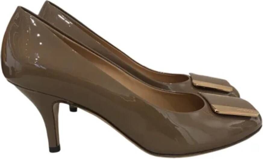 Salvatore Ferragamo Pre-owned Leather heels Brown Dames