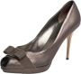 Salvatore Ferragamo Pre-owned Leather heels Gray Dames - Thumbnail 1