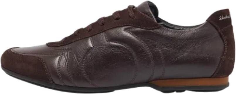 Salvatore Ferragamo Pre-owned Leather sneakers Brown Heren