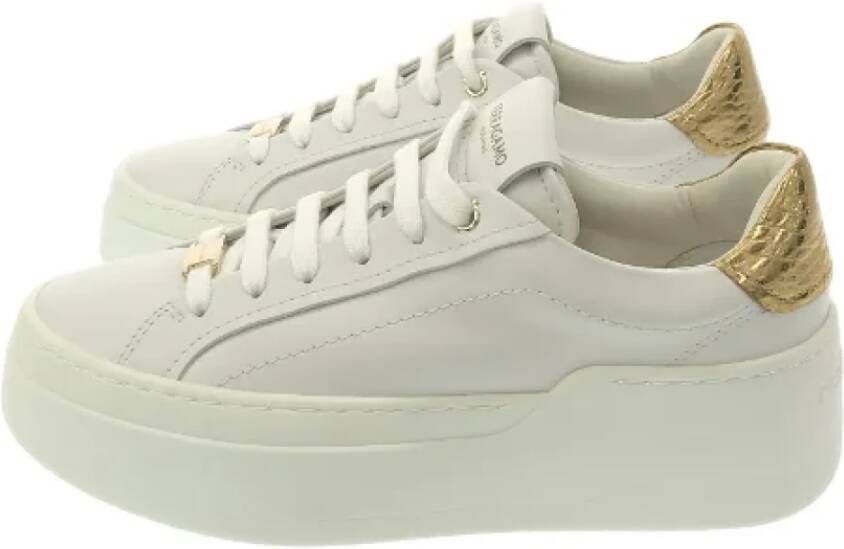 Salvatore Ferragamo Pre-owned Leather sneakers White Heren