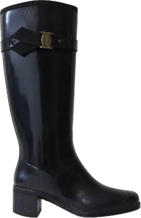 Salvatore Ferragamo Pre-owned Rubber boots Black Dames