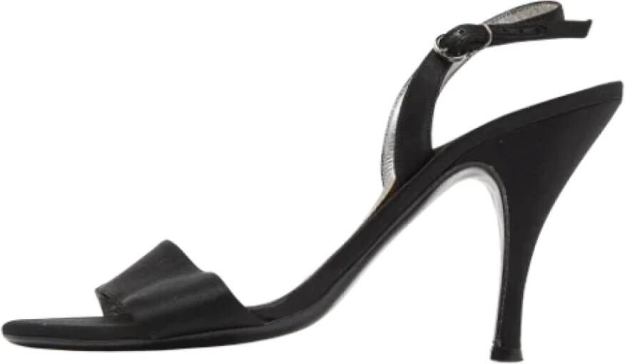 Salvatore Ferragamo Pre-owned Satin sandals Black Dames