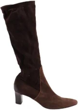 Salvatore Ferragamo Pre-owned Suede boots Brown Dames