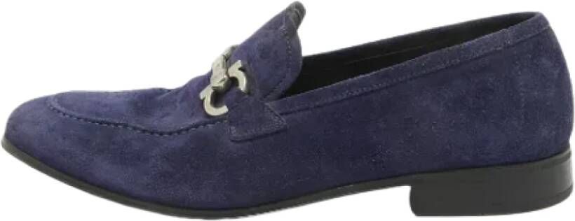 Salvatore Ferragamo Pre-owned Suede flats Blue Heren