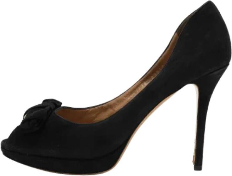 Salvatore Ferragamo Pre-owned Suede heels Black Dames