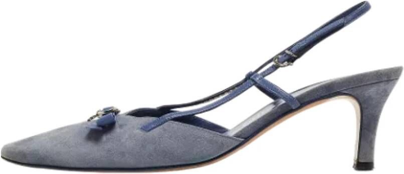 Salvatore Ferragamo Pre-owned Suede heels Blue Dames