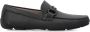 Salvatore Ferragamo Premium Leren Loafers Nero Licht Grijs Black Heren - Thumbnail 1