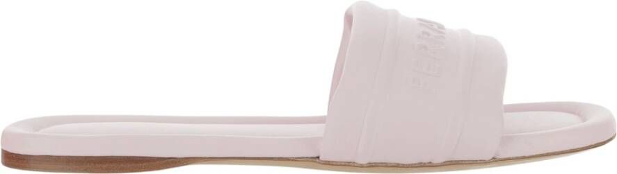 Salvatore Ferragamo Roze Leren Logo Sandalen Pink Dames