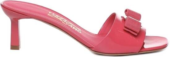 Salvatore Ferragamo Roze Patent Leren Hakken Muiltjes Roze Dames