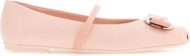 Salvatore Ferragamo Roze Platte Ballerina Schoenen Pink Dames