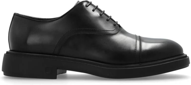 Salvatore Ferragamo Schoenen van kalfsleer met verlengde neus en vetersluiting Black Heren