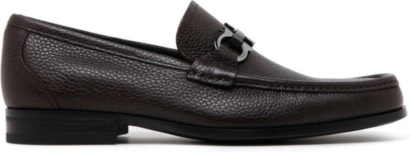 Salvatore Ferragamo Stijlvolle Calf Loafers voor Heren Black Heren