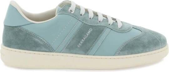 Salvatore Ferragamo Stijlvolle Leren Sneakers Green Dames