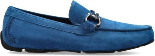 Salvatore Ferragamo Suede loafers Front Blue Heren