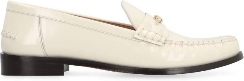 Salvatore Ferragamo Vara Leren Loafers met Horsebit Detail Beige Dames