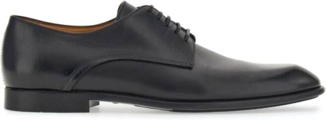 Salvatore Ferragamo Vetersluiting Amandel Teen Platte Schoenen Black Heren