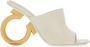 Salvatore Ferragamo Witte Sandalen met Open Teen en Spturale Hak White Dames - Thumbnail 1