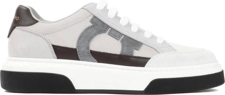 Salvatore Ferragamo Witte Sneakers Cloud Cassina Suède Multicolor Heren