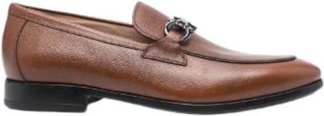 Salvatore Ferragamo Zap Calf Moro Estrivo Vivo Goma Laarzen Brown Heren