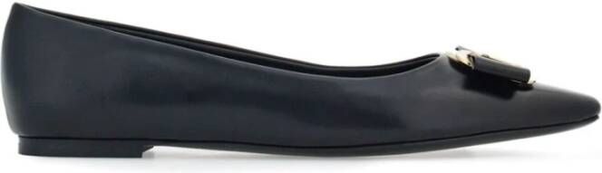 Salvatore Ferragamo Zwarte Ballerina Flats met Strikdetail Black Dames