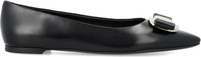 Salvatore Ferragamo Zwarte Ballet Flats met Vara Plate Black Dames