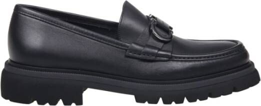 Salvatore Ferragamo Zwarte Leren Loafers met Gancini Gesp Black Heren