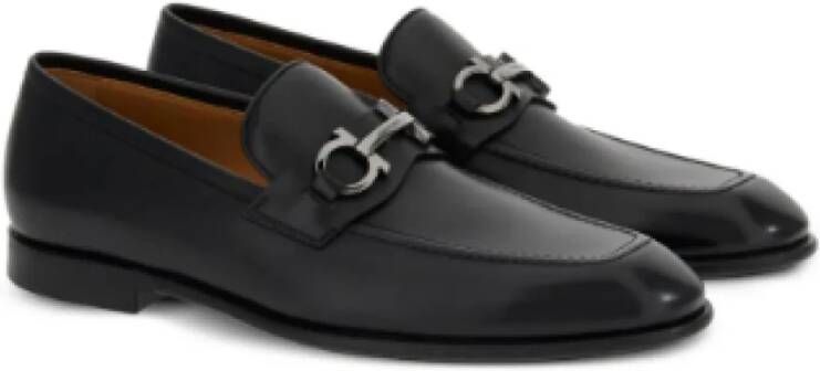 Salvatore Ferragamo Zwarte Gancini Loafers Black Heren