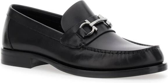 Salvatore Ferragamo Zwarte Gancini Loafers in Leer Black Heren