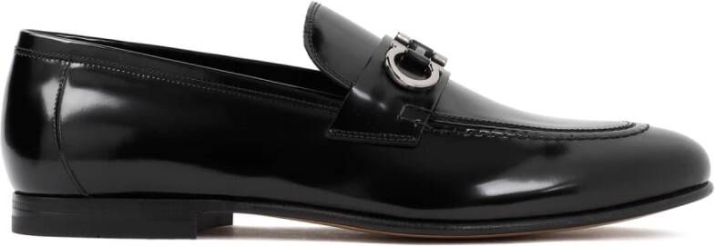 Salvatore Ferragamo Zwarte Kalfleren Gin 4 Loafer Black Heren