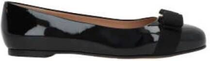 Salvatore Ferragamo Zwarte lakleren ballerina flats Black Dames