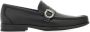 Salvatore Ferragamo Zwarte Leren Band Loafers Black Heren - Thumbnail 1