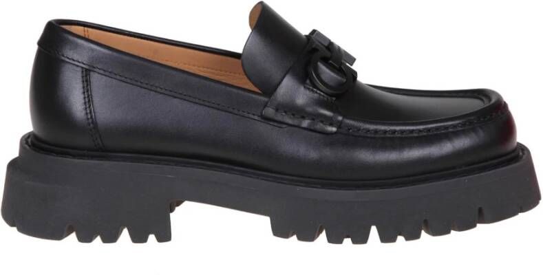 Salvatore Ferragamo Zwarte leren loafers Black Dames